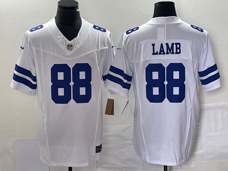 Men Dallas Cowboys 88 Lamb White 2023 Nike Vapor Limited NFL Jersey